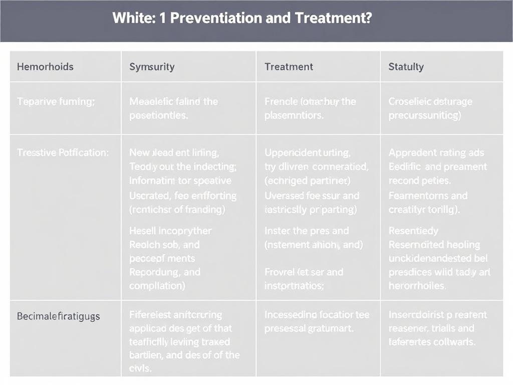     Hemorrhoids: Prevention and Treatment. Summary Table: Prevention and Treatment at a Glance