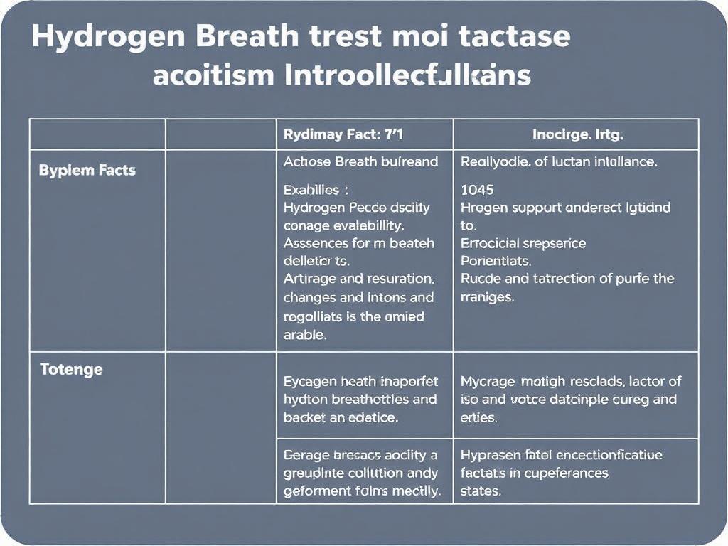     Hydrogen Breath Test for Lactose Intolerance. Summary Table: Quick Facts About the Hydrogen Breath Test for Lactose Intolerance