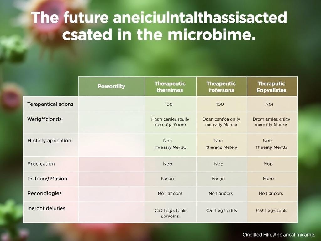     Les futures thérapies médicales centrées sur le microbiome.. Tabla comparativa de enfoques terapéuticos