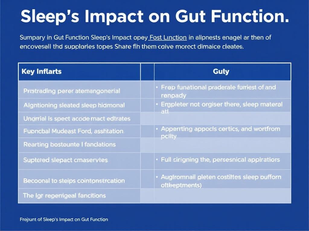     Sleep’s Impact on Gut Function. Summary Table: Key Points on Sleep’s Impact on Gut Function