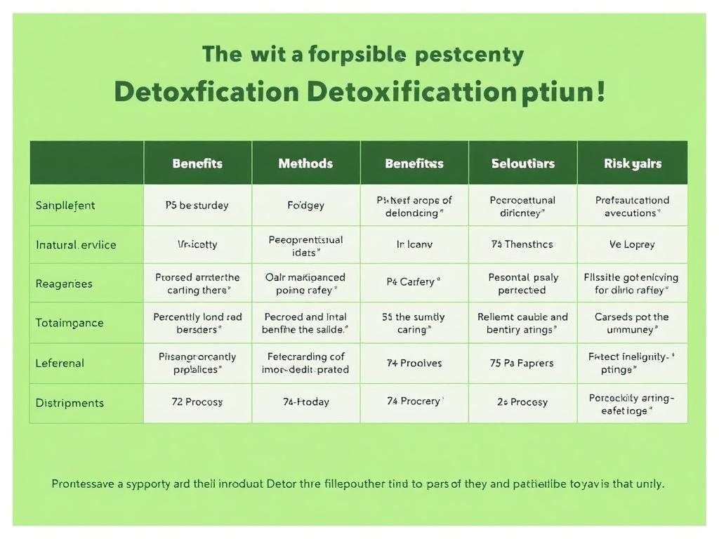     Safe Ways to Support Natural Detoxification. Comparative Table: Common “Detox” Methods — Benefits and Risks