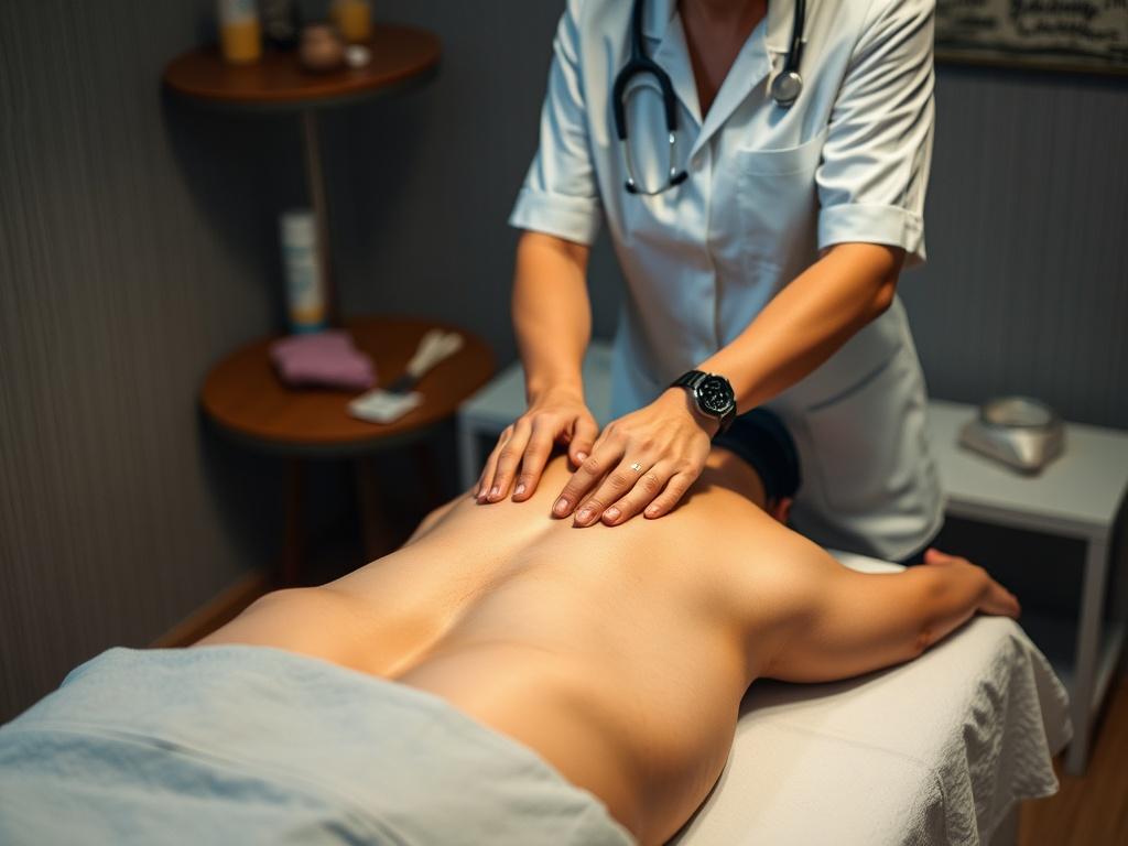 The massage is done by the doctor.фото